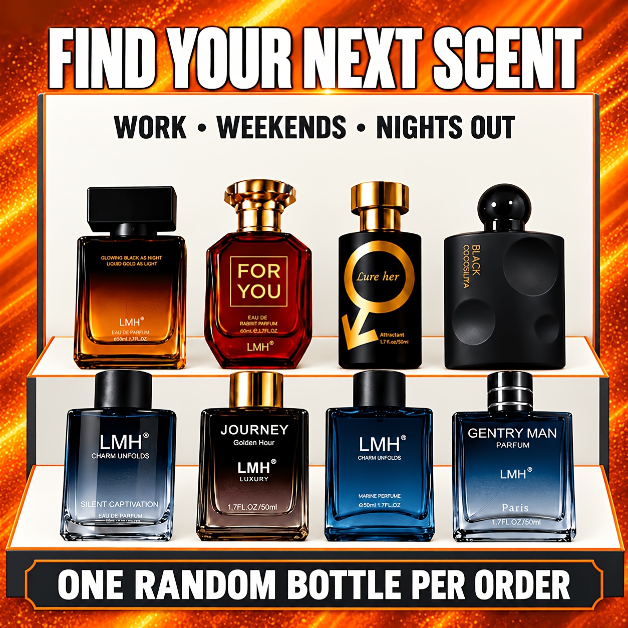 TEMU Men's Cologne, 1 Random Bottle Per Order, Long- Citrus, Marine, & Amber Fragrance For Daily Wear, Work, Dates, Travel & Night Out, Gift For