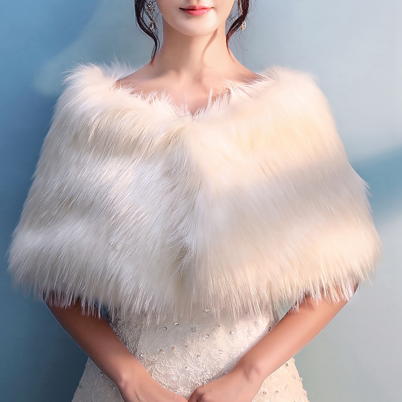 

Elegant Fur Shawl For Women - Warm, & Snow-resistant Capelet For Weddings And Parties