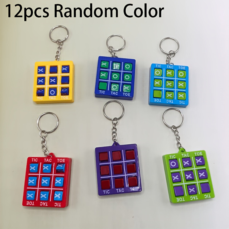 TEMU 12 Mini Giochi di Tris con Portachiavi, Giocattoli di Connessione a 3X3 Come Regali per Feste di Compleanno e Riempitivi per Sacchetti Regalo,