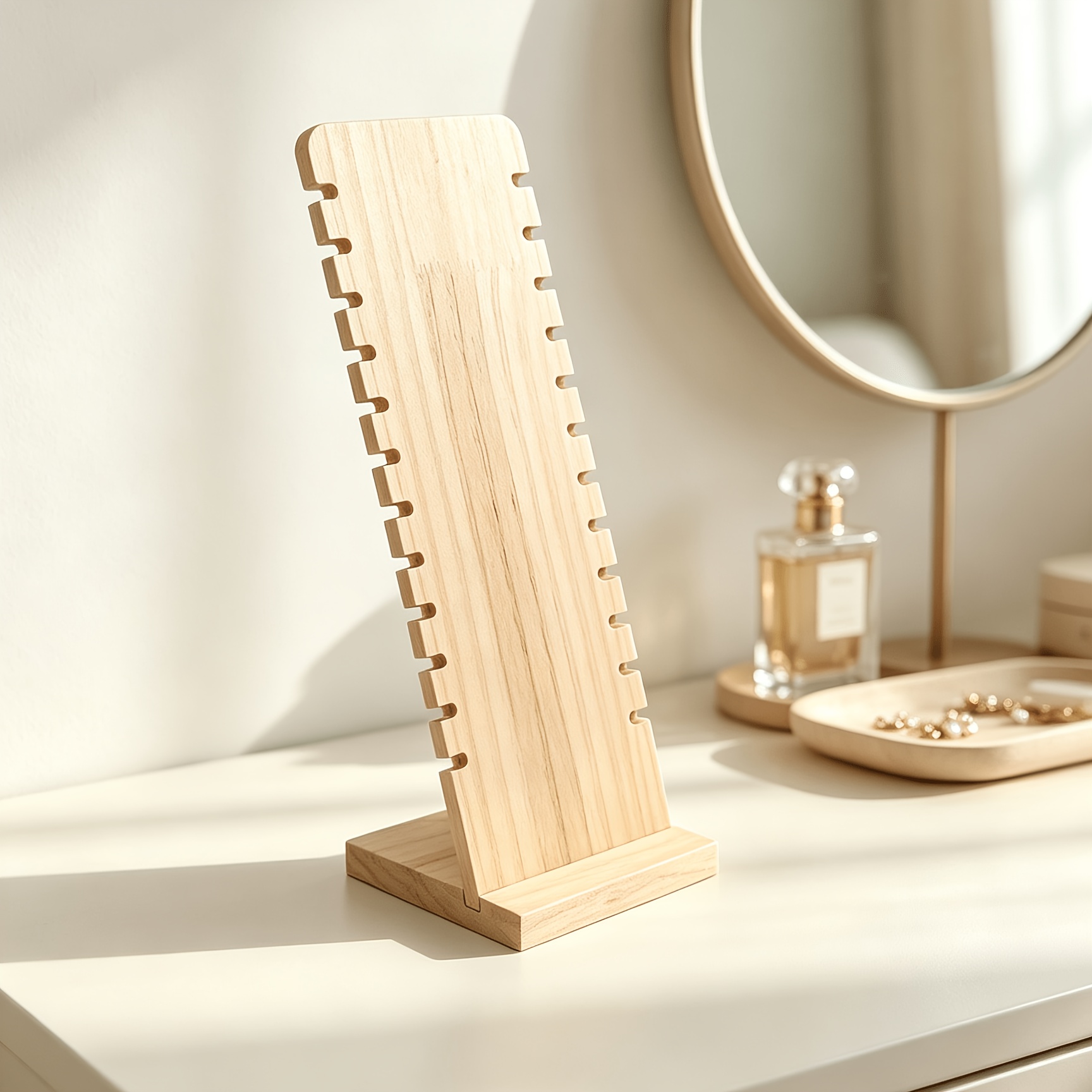 TEMU 1 pièce Présentoir à bijoux simple 28 cm/11,02 pouces, Porte- à 12 fentes, Organisateur de longues chaînes, Décoration de rangement suspendu