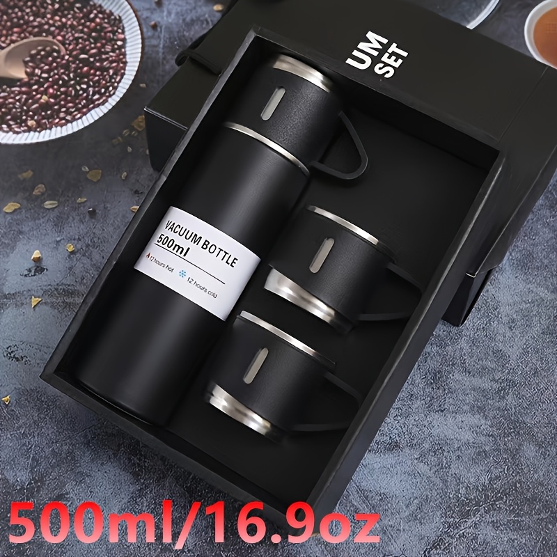 [Vacuum Insulated Mugs] Set of 500Ml/16.9Oz Stainless Steel Thermal Mugs | Vacuum Insulated Flasks, Insulated Sports Bottles, And Thermos Bottles Suitable for Both Hot And Cold Beverages, Perfect for RV Living, Compact RV Furniture, Outdoor Activities, And Office Use, Making an Excellent Gift for Loved Ones. RV Kitchen Accessories