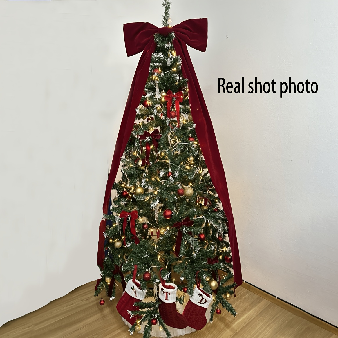 TEMU Perfect For Christmas, Wedding Ceremonies, Festival Parties, Plush Velvet Bows Serve As Stunning Decorations For Christmas Trees, Shop Windows,