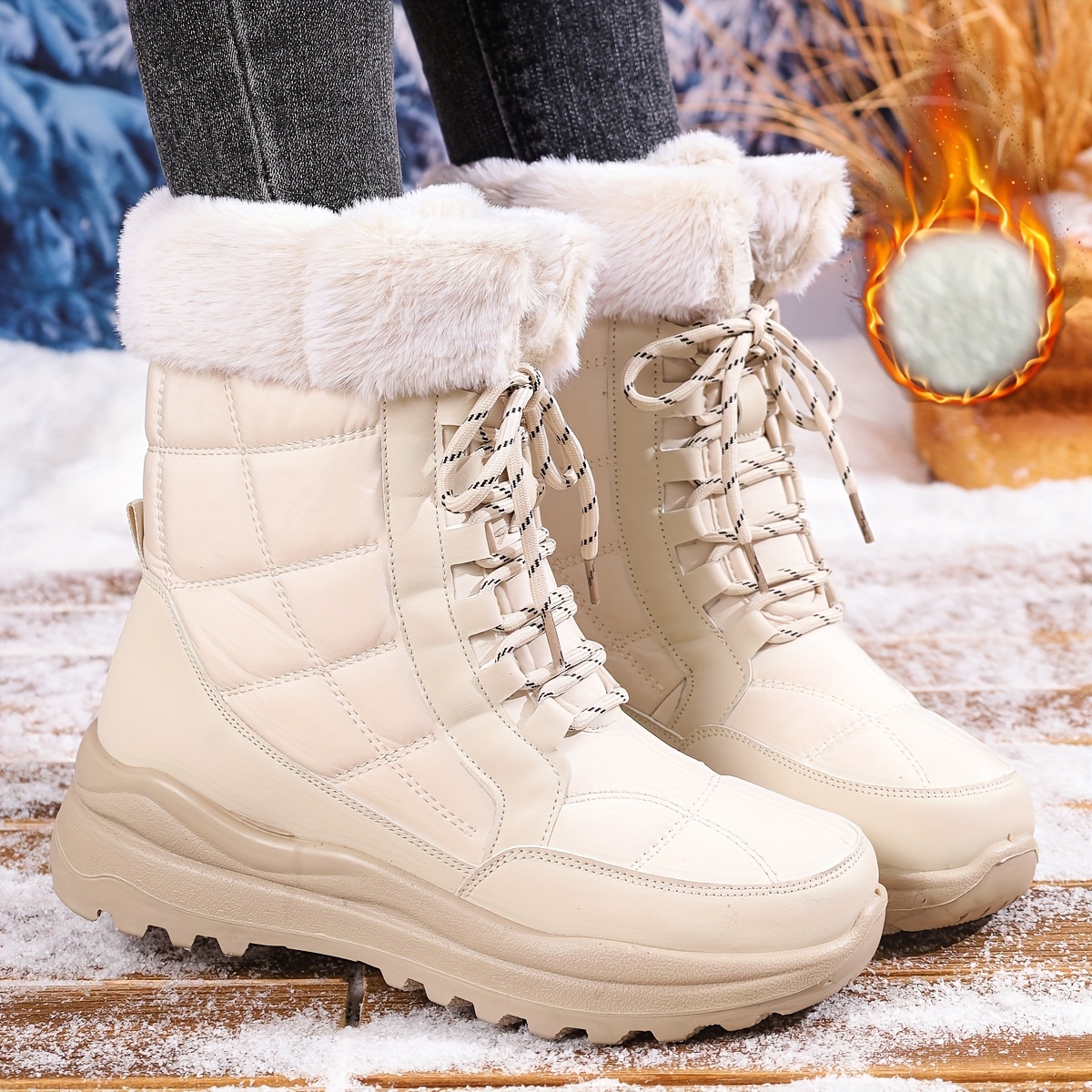 botas nieve invierno mujer talla forro polar Temu Chile