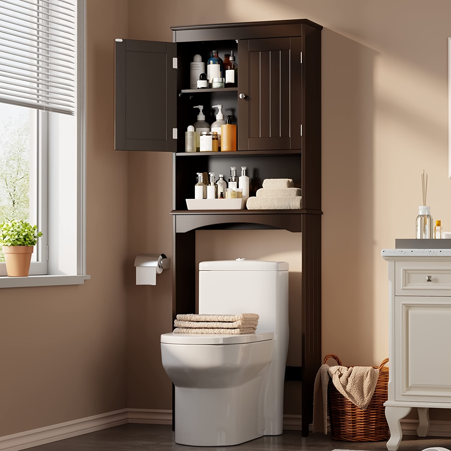 

Over The Toilet Storage Cabinet, Bathroom Shelf Over Toilet, Bathroom Storage Cabinet Organizer