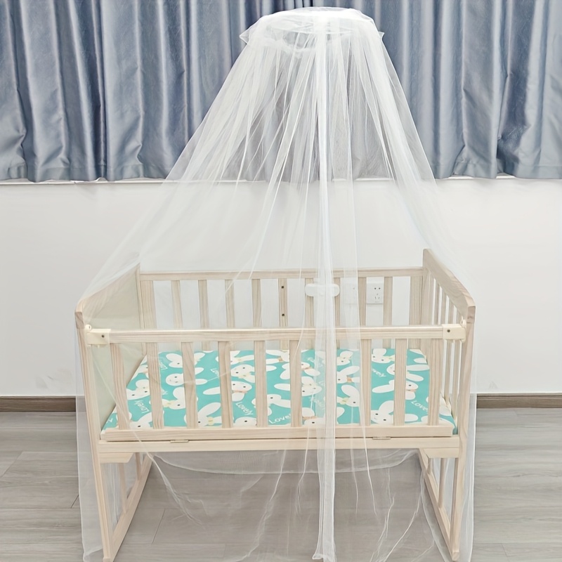 white baby mosquito net floor standing insect canopy easy Temu Oman