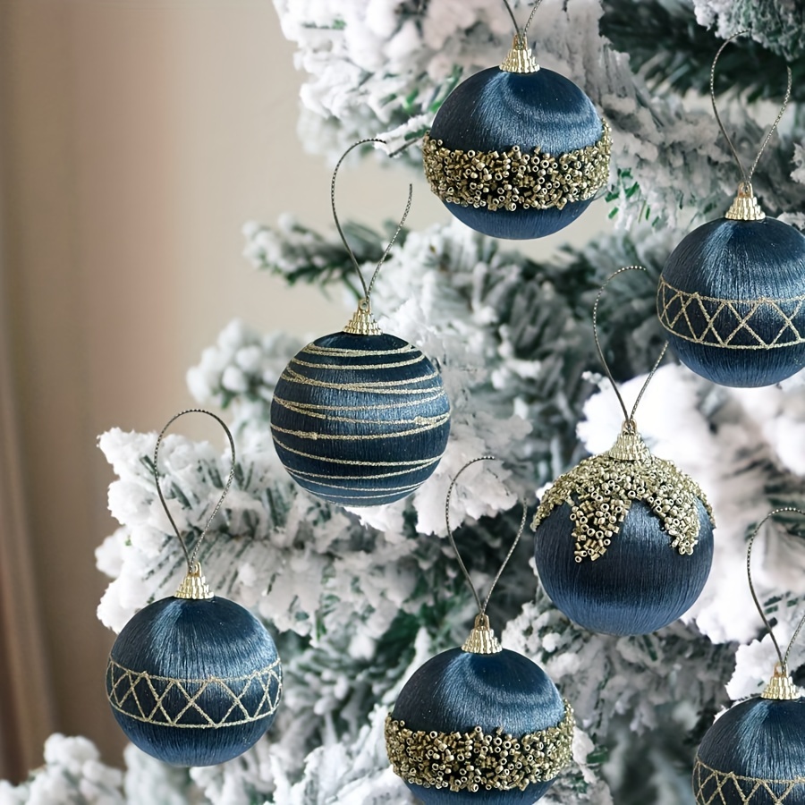 

Christmas 7.5cm Dark Ball Random 6pcs Christmas Tree Decoration Ornaments Foam Bead Ball Christmas Party Decoration Home Decoration Props