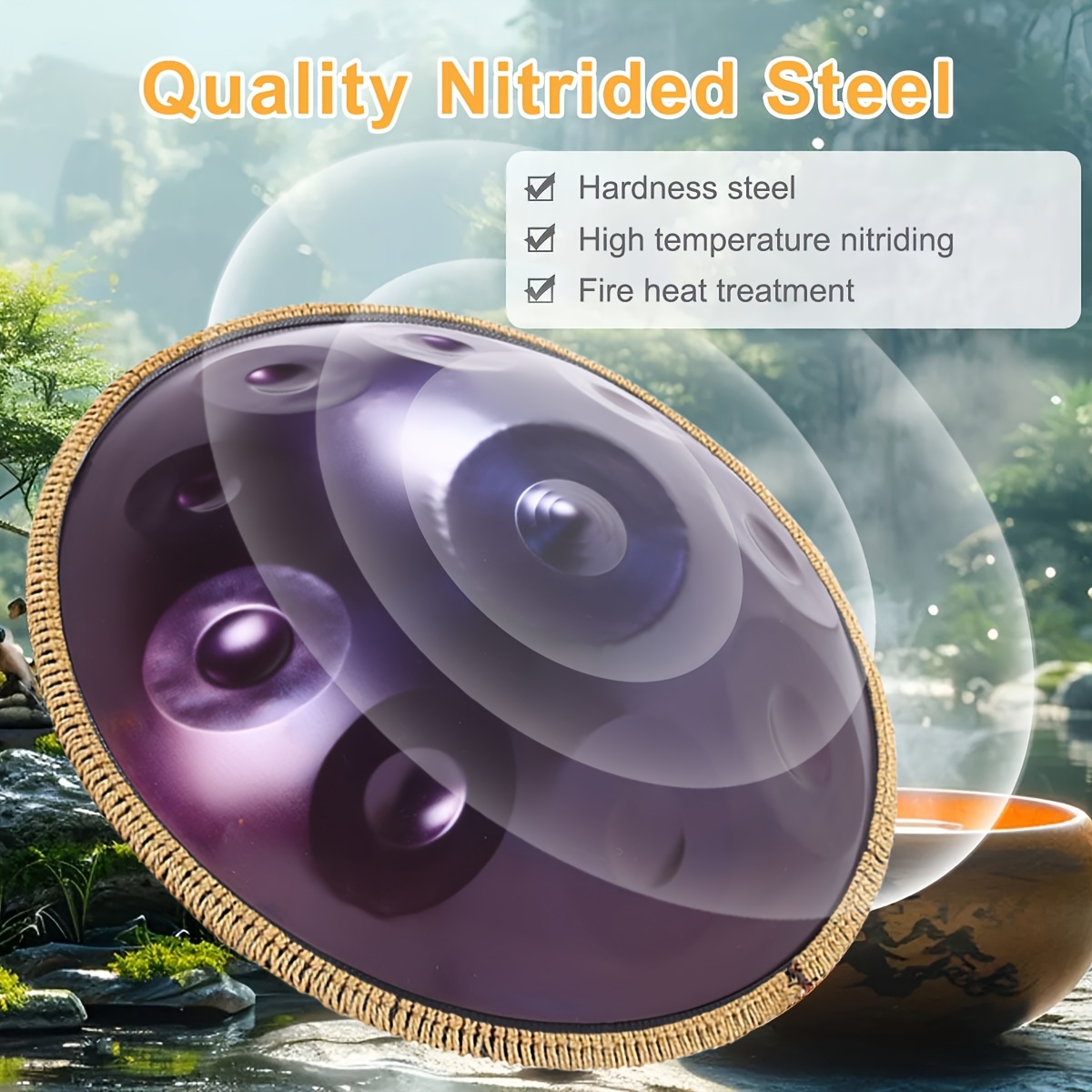 大人用ヨガに適したdマイナー調のハンドパン・ドラム 音楽瞑想器具