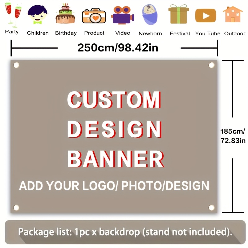 TEMU 1 Aangepaste Gepersonaliseerde Banner - Eigen Ontwerp, Duurzaam Materiaal, Makkelijk op te Hangen - Geschikt voor Verjaardagen, Bruiloften,