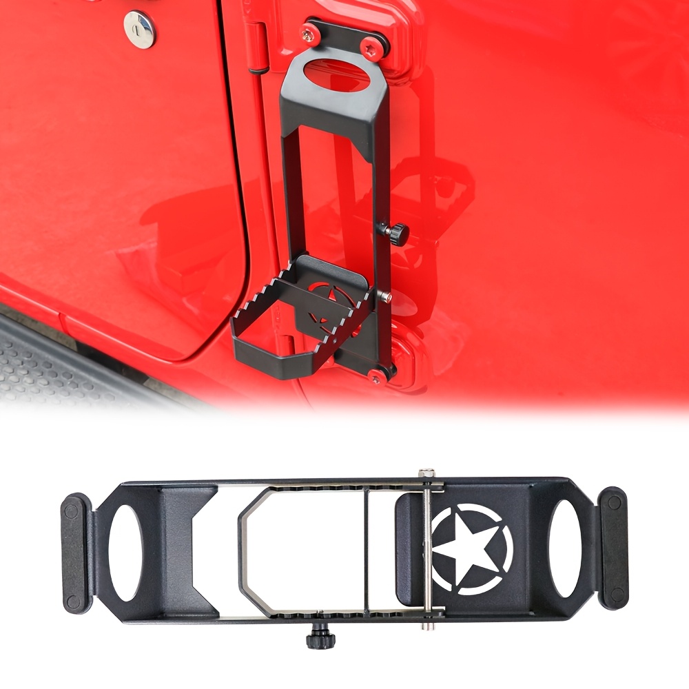 For For Wrangler Jl/jk/jt Models From 2007 To 2023 - 1pc Foldable Vehicle Door Step Made Of Aluminum Alloy/ Anti-slip Door Pedal/ Load Capacity Of 500 Lb/ With Emergency Escape Assistance Function
