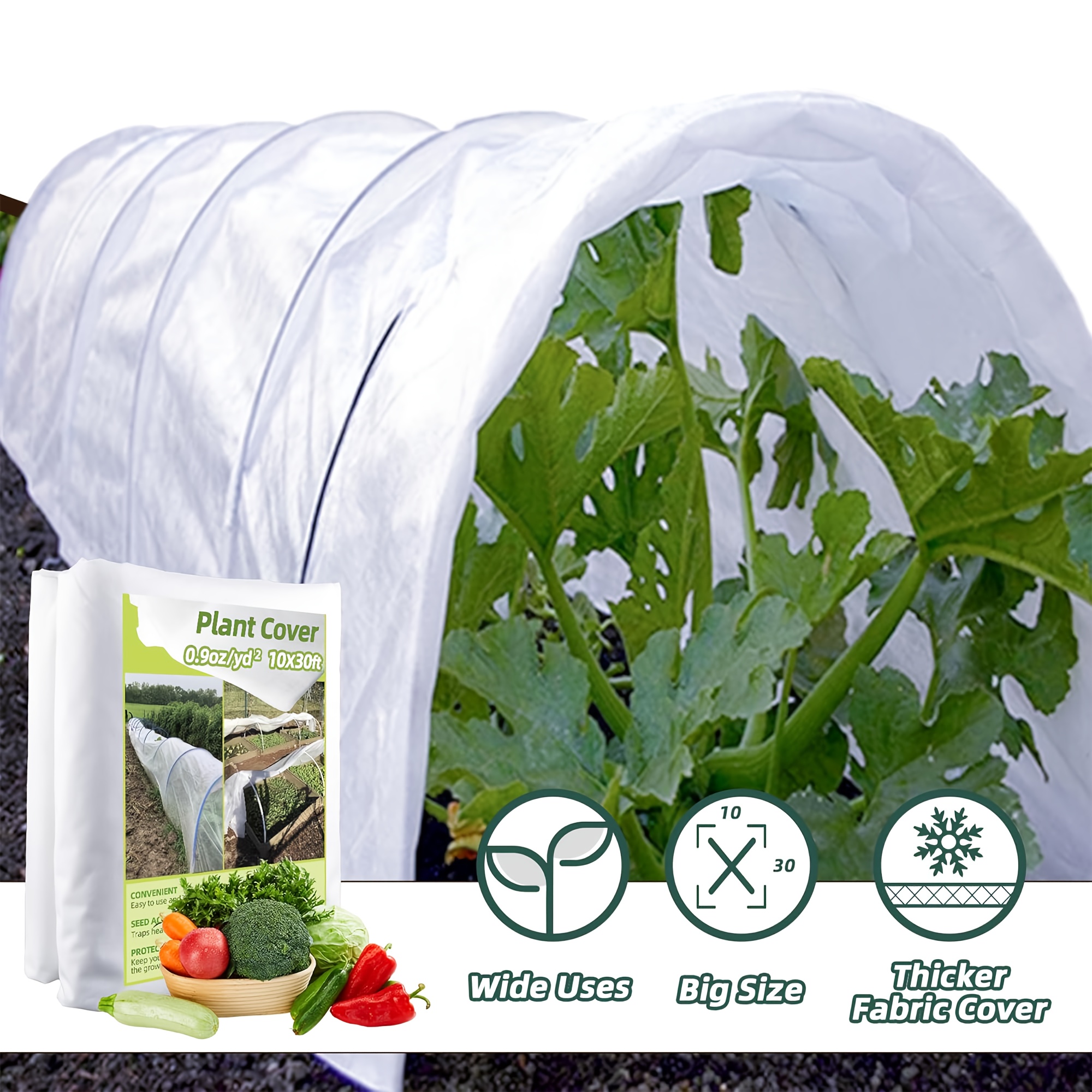 

2 Pack Frost Cloth Plant Covers Freeze Protection, 10x30ft Frost Blanket For Outdoor Plants For Winter Cold Weather, Floating Row Cover For Garden Bed Vegetables