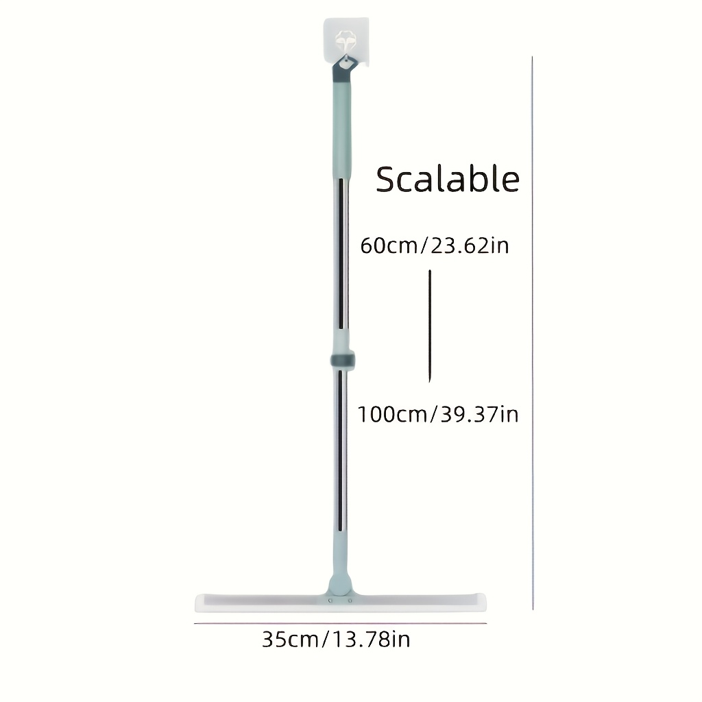 

Adjustable Silicone Absorbent Mop - Extendable 23.62" Handle, Ideal For Kitchen & Bathroom Tile And Glass, Efficient Cleaning Tool