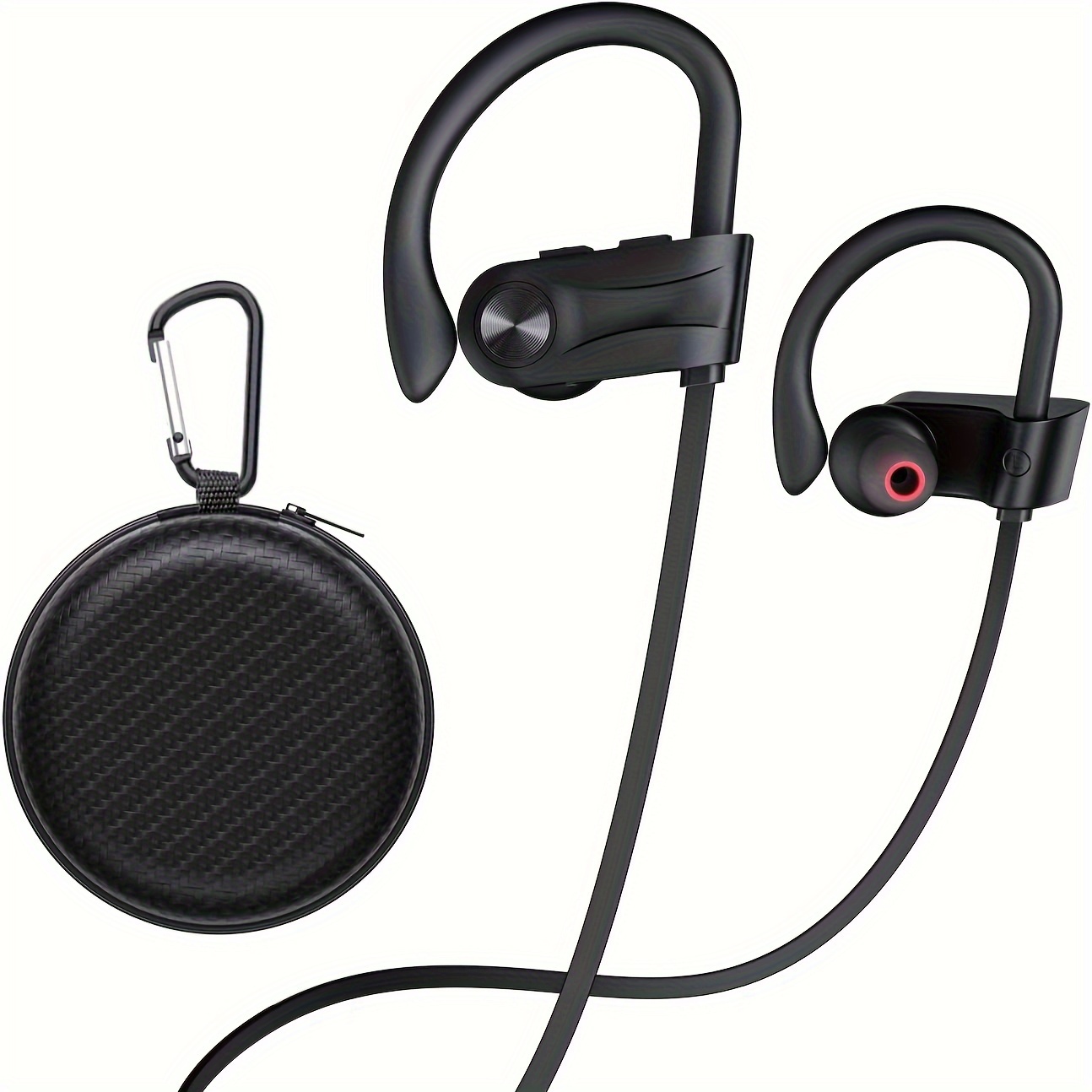 

Wireless Headphones 5.3 Headphones With Earhooks, 16hrs Playtime Stereo Bass Headsets With Mic Running Headphones, Black