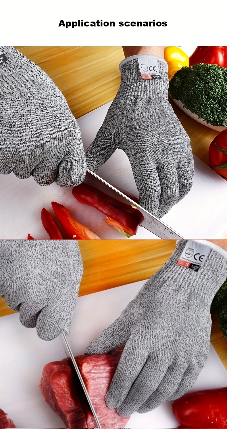 HereToGear Cut Resistant Gloves - 2 Pairs XXL - Food Grade, Level 5 Protection - Safety While Chopping Vegetables or Cleaning Fish