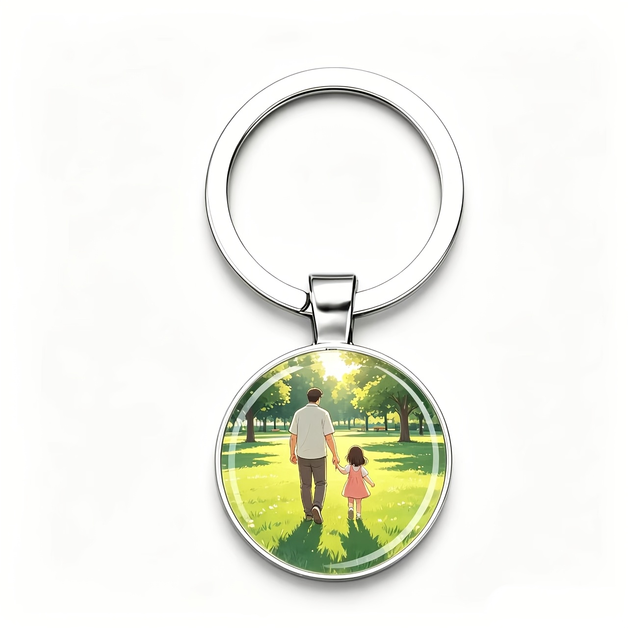TEMU 1 llavero personalizado DIY con foto de , llavero de aleación con de vidrio, colgante de ilustración , regalo de aniversario de para , accesorio