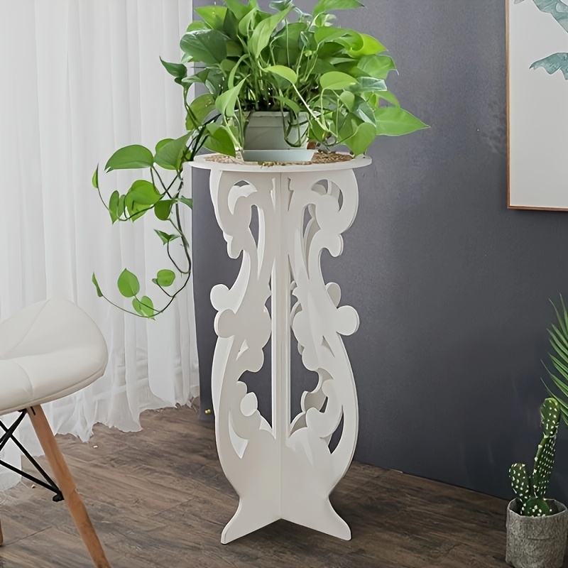 

White Flower Rack, Living Room Balcony Rack, Indoor Flower Table Windowsill Storage Storage Rack, Tea Table, Rustic Coffee Table, Simple Side Table, Suitable For Living Room, Balcony, Garden.