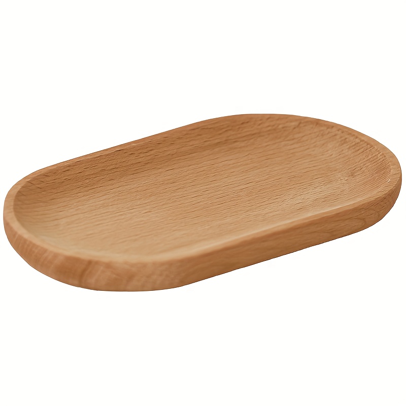 Image of 1pc Creative Nordic Easy Wood Tray, Tabletop Scented Candle Holder, Entrance Wood Tray, Keys, Jewelry Storage Valentine's Day, Jewelry Trays