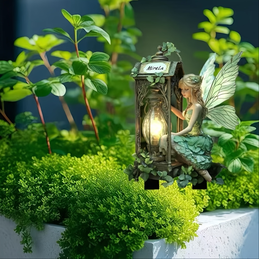 

1pc Bohemian Decoration - Fairy On Vintage Lantern, Plastic Outdoor & Indoor Decor, Gardens, Patios, Holidays, And Special Occasions, Fairy Garden Accessories