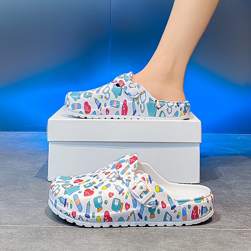 zuecos moda mujer estampado dibujos animados duraderos Temu