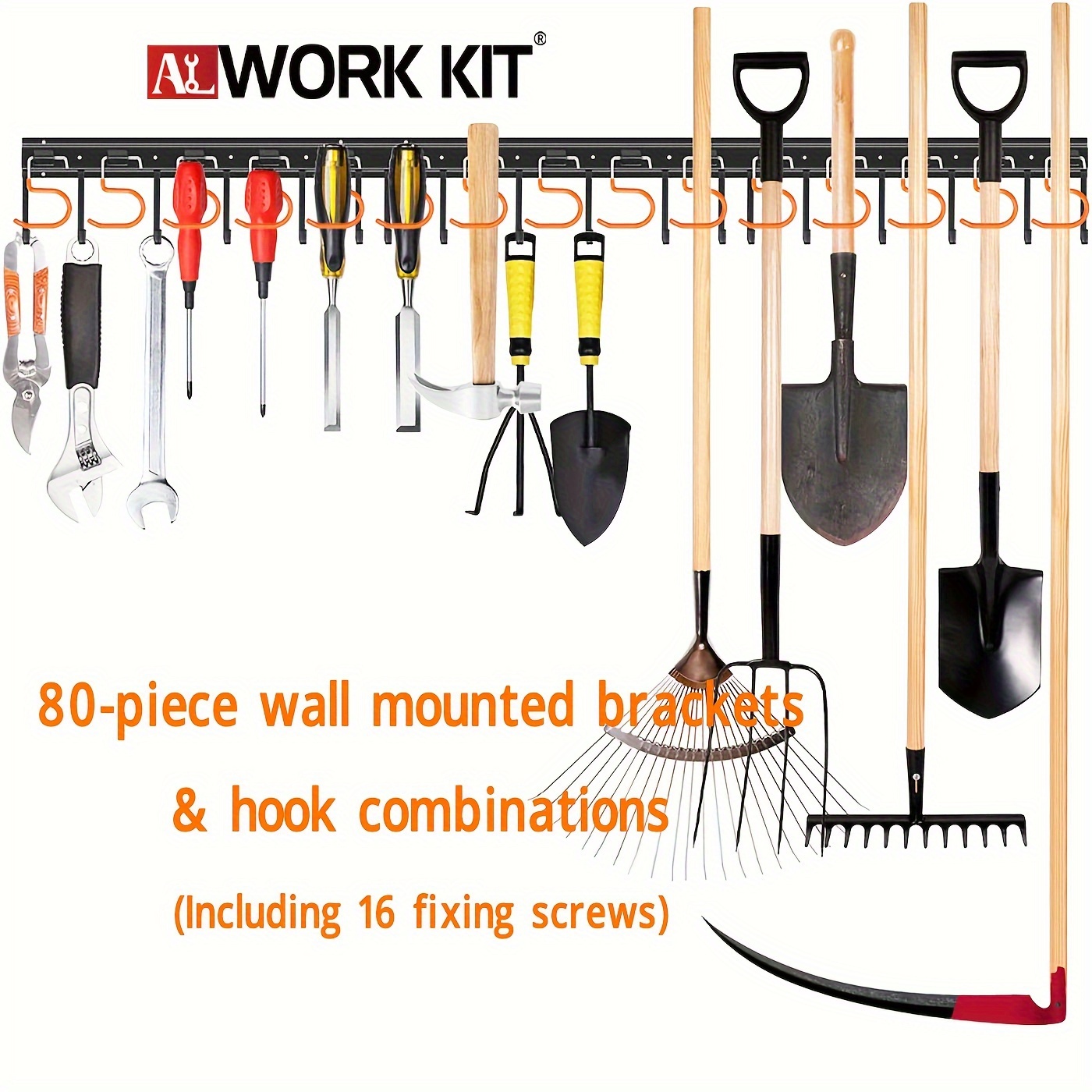 Tool Hanger Hooks Set Storage Hooks Wall Hooks Garage Shed - Temu