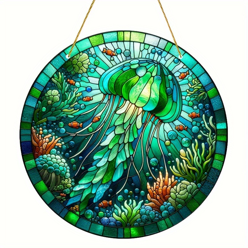 Jellyfish Acrylic Plaque Jelly Fish Suncatcher Jellyfish - Temu