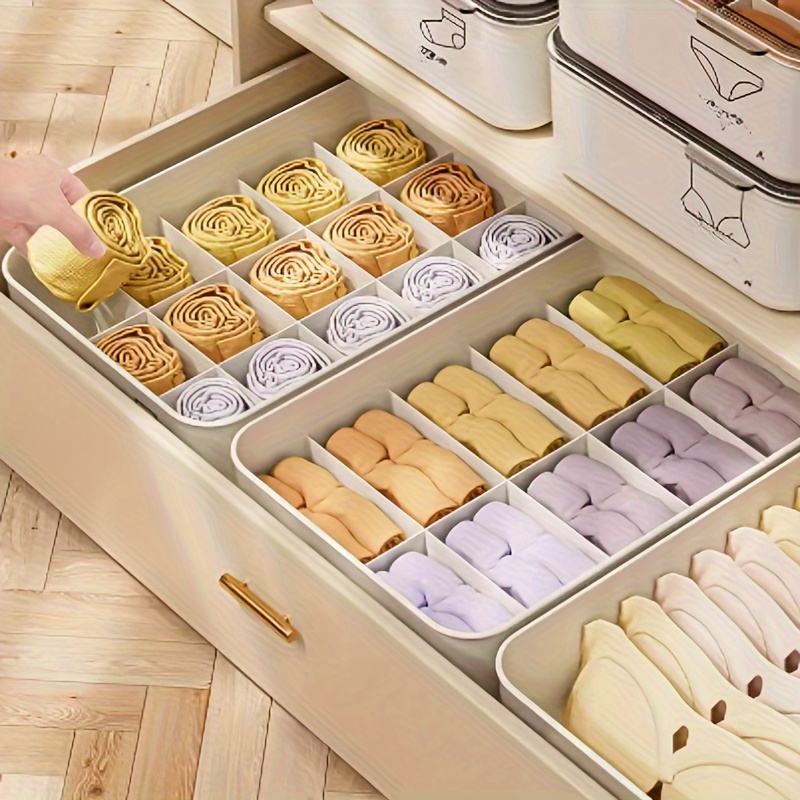 

3- Plastic Underwear Organizer, -compartment Drawer For , , , Clothes Storage Box, Organization Tool