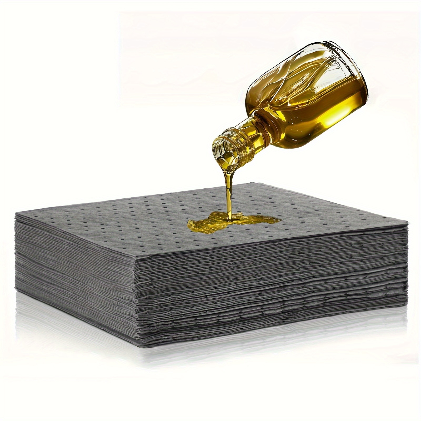 Image of 40pcs Premium Oil Absorbent Pads 10x13" - Versatile & Durable For , & Cleaning - Ideal For Home, Lab, Factory & Pet Accidents