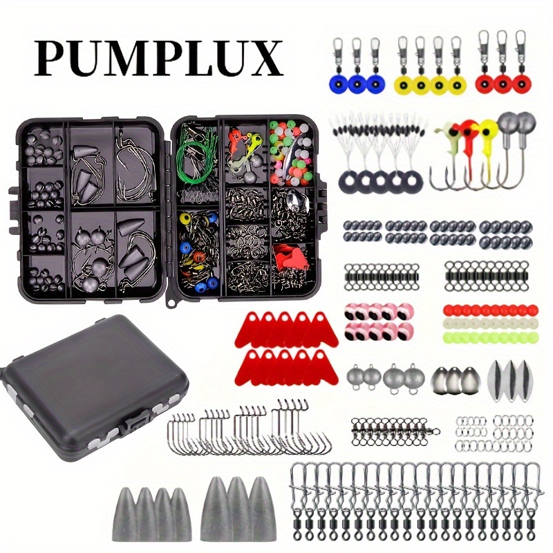 

251pcs Complete Lure Fishing Kit - Tackle Box With Sinkers, Jig Hooks, Space Beans, Swivels, And Snaps - Ideal For Freshwater And Saltwater Fishing