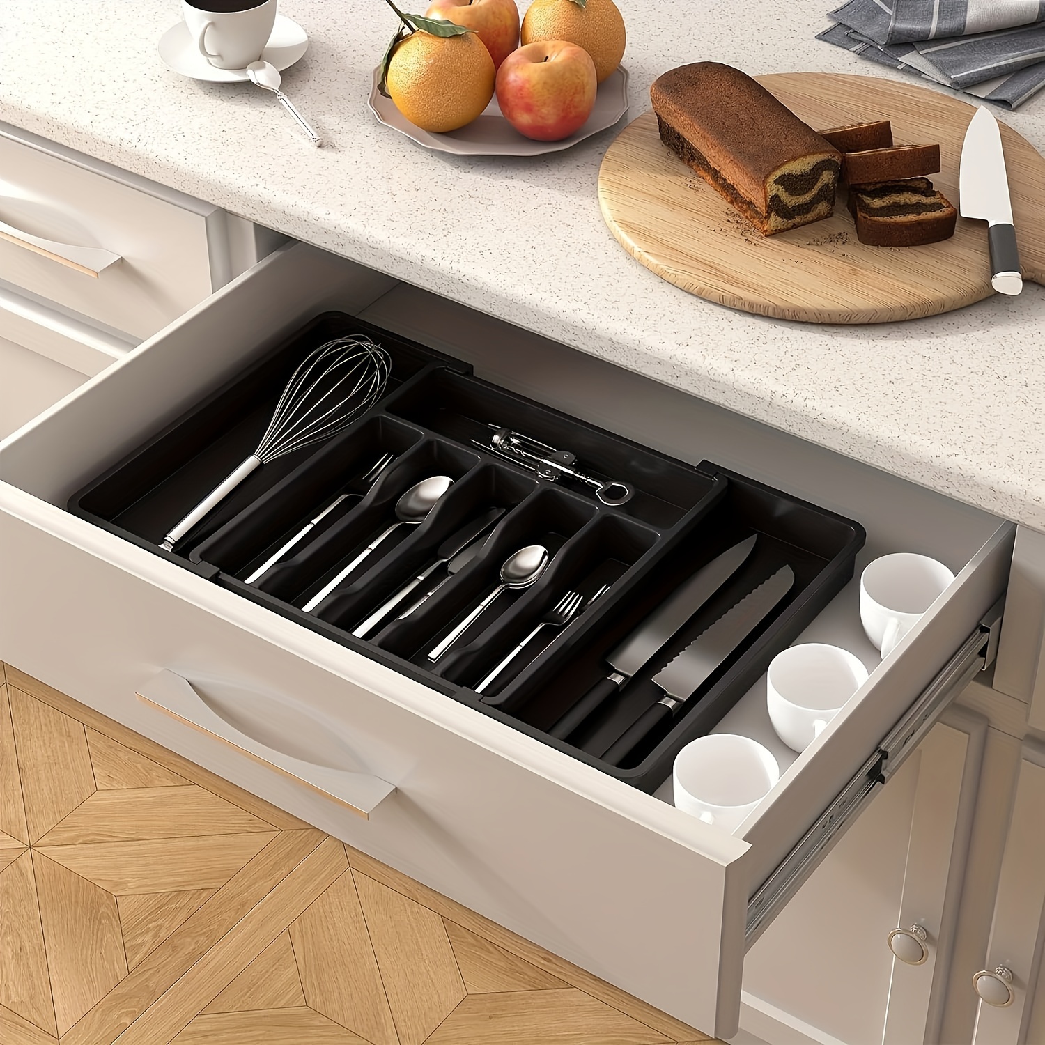 

8-compartment Kitchen Organizer - Plastic Storage For Utensils, Knives &