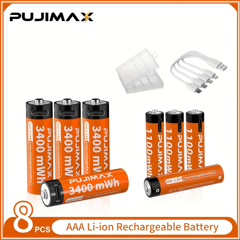 

- Rechargeable Batteries: 1.5v Aa 3400mwh & Aaa 1100mwh - -c Charging - Use