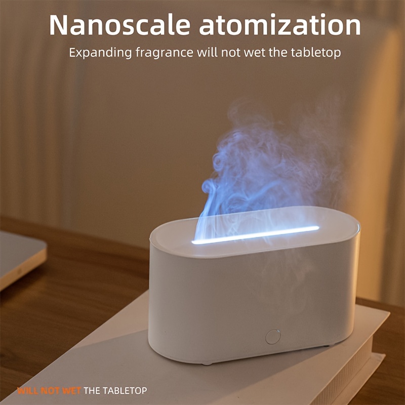 simulation flame humidifier colorful atmosphere lamp aromatherapy diffuser intelligent timing anti dry burning household desktop humidifier details 2