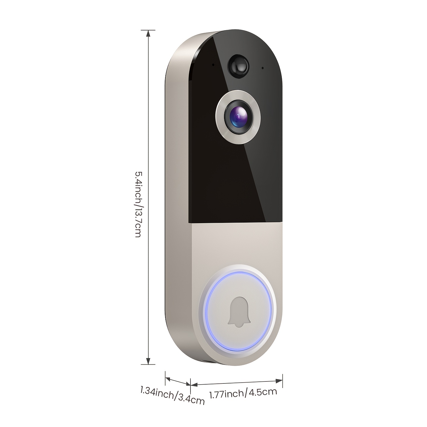 1080p Wireless Doorbell Camera, Night Vision, Pir Sensor, , Commercial Surveillance, Motion Detection, Real-time Alarm, Audio, , Durable Structure