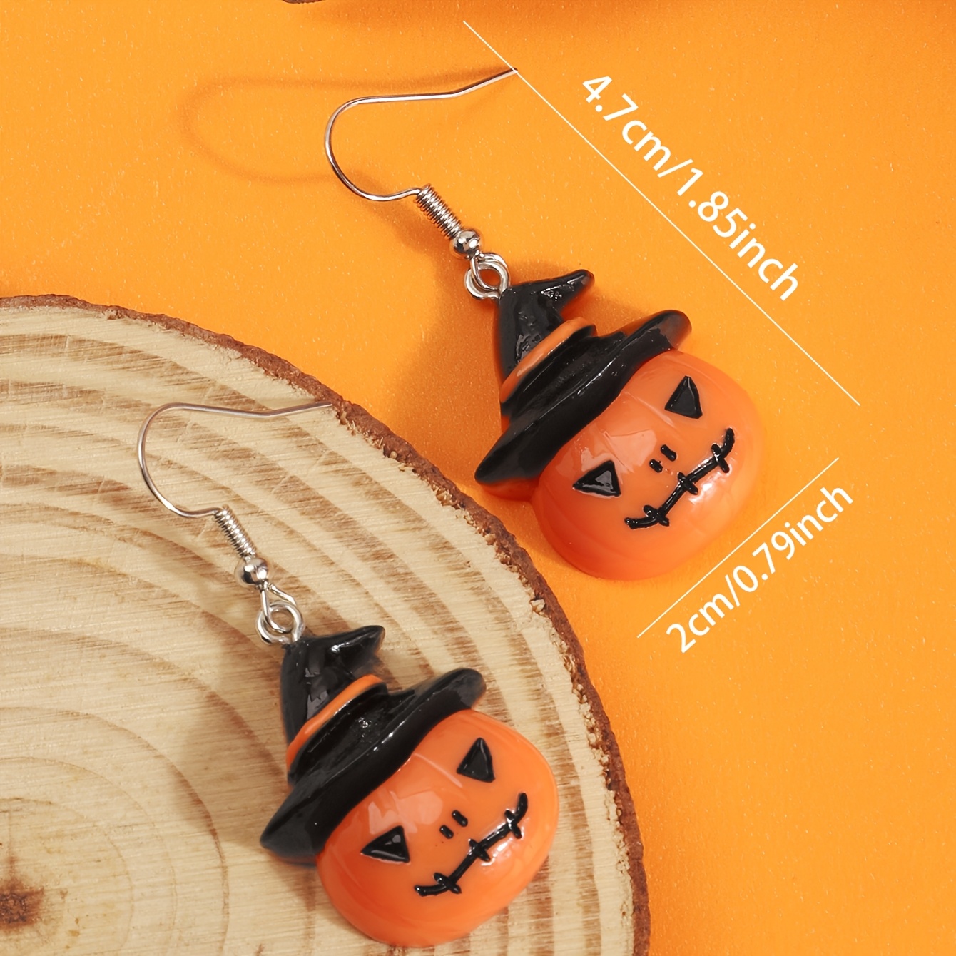 Whimsical Pumpkin Acrylic Earrings, Cartoon Style