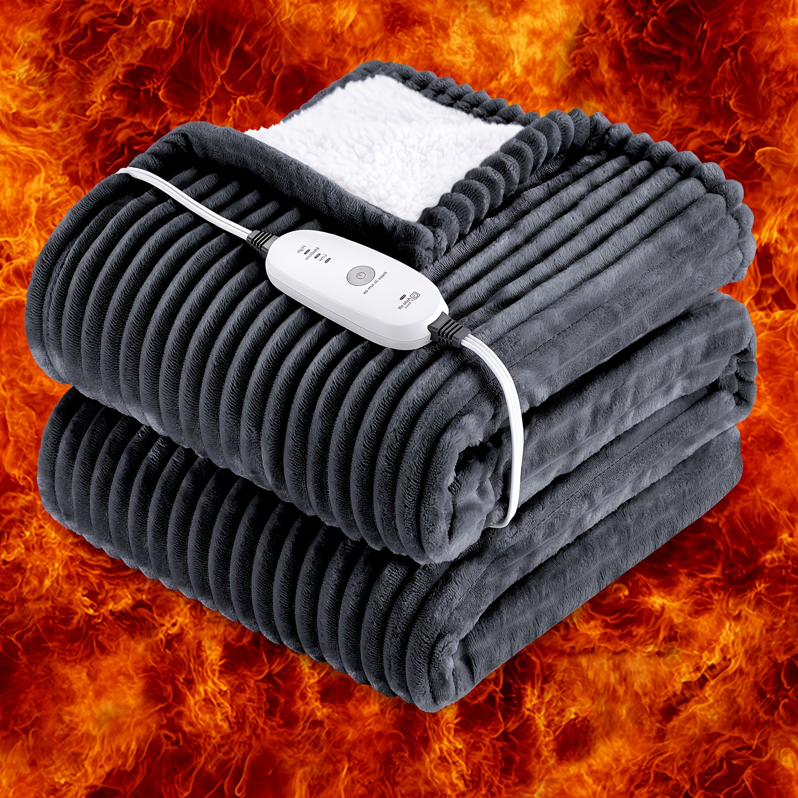 TEMU Electric Throw Blanket With Adjustable Auto-off Feature For 4-9 Hours, Includes Protection, Made Of Soft Flannel, Machine Washable, Perfect As A