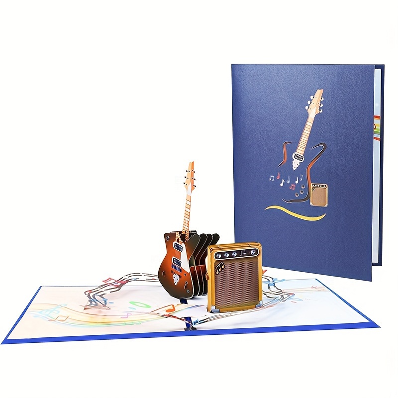 

3d Guitar Greeting - For , Father's Day, Graduation, , You - Celebratory Theme For Any Recipient - 1pc