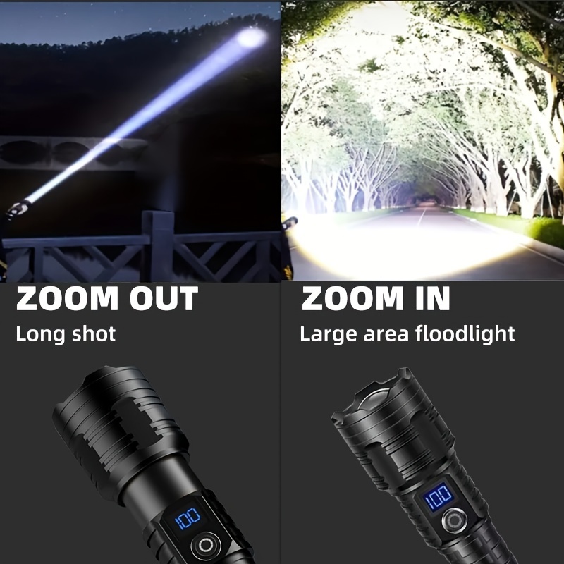 

Led Flashlight, Outdoor , Type-c Fast Charging, 10000mah Battery, 5 , Waterproof, 9.25 Inches, Ultra-strong Beam, Lcd Display