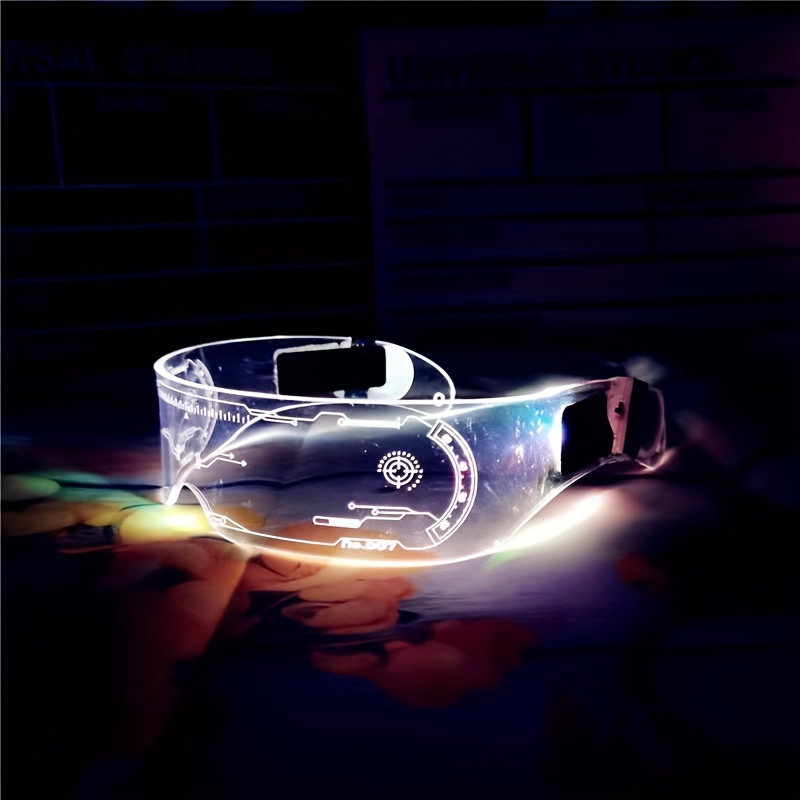 Glow Neon Sunglasses Women Men Light Up Flashing LED EL Wire Rave Glasses  Cyberpunk Shades DJ Costumes For Party Club