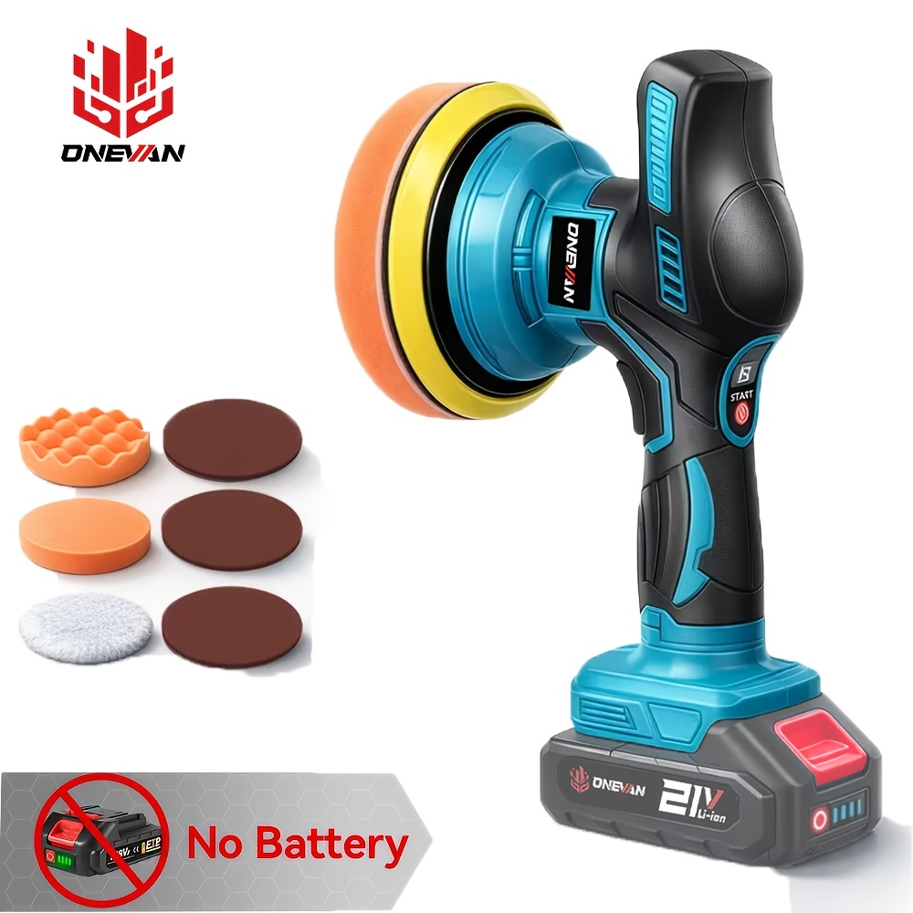 TEMU Onevan Cordless Car Polisher 8 Speed Adjustable, 2 In 1 Waxing And Polishing Machine, Portable Electric Buffer For Auto Detailing, Household And