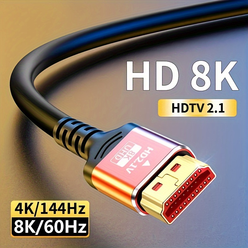 кабел за 8k hdtv hdtv2.1 со висока брзина на пренос на податоци, ултра-hd видео кабел за поврзување на и јутер, поддржува 8k@ , 4k@120hz, 2k@240hz, 1080p@240hz Детали за производот 0