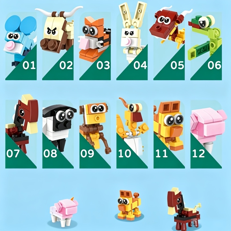 Cute Animal Building Blocks for Kids, DIY Interlocking Models