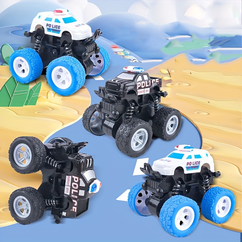 

Friction-driven Police Car Toy: Inertia 4wd, Durable, And Suitable For Ages 3-6