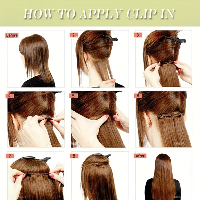 8pcs clip in hair extensions long straight thick synthetic hairpieces 23inch 58cm   double weft natural curly 8pieces set hair piece highlight mix   for women daily party halloween xmas details 7