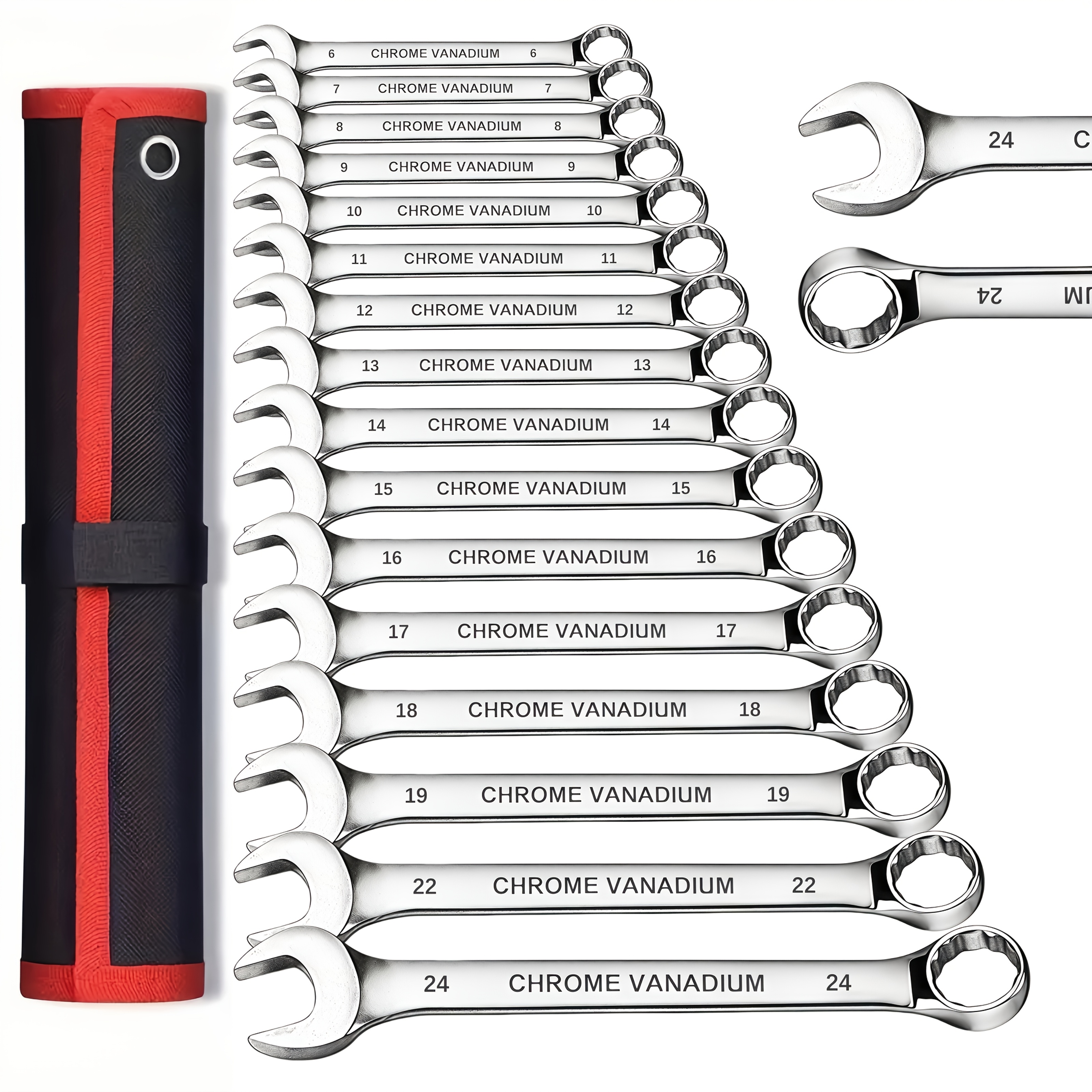 8/16 peças conjunto de chaves, 6-22mm, aço   dupla   com bolsa de armazenamento, adequado para motos/ /máquinas, etc