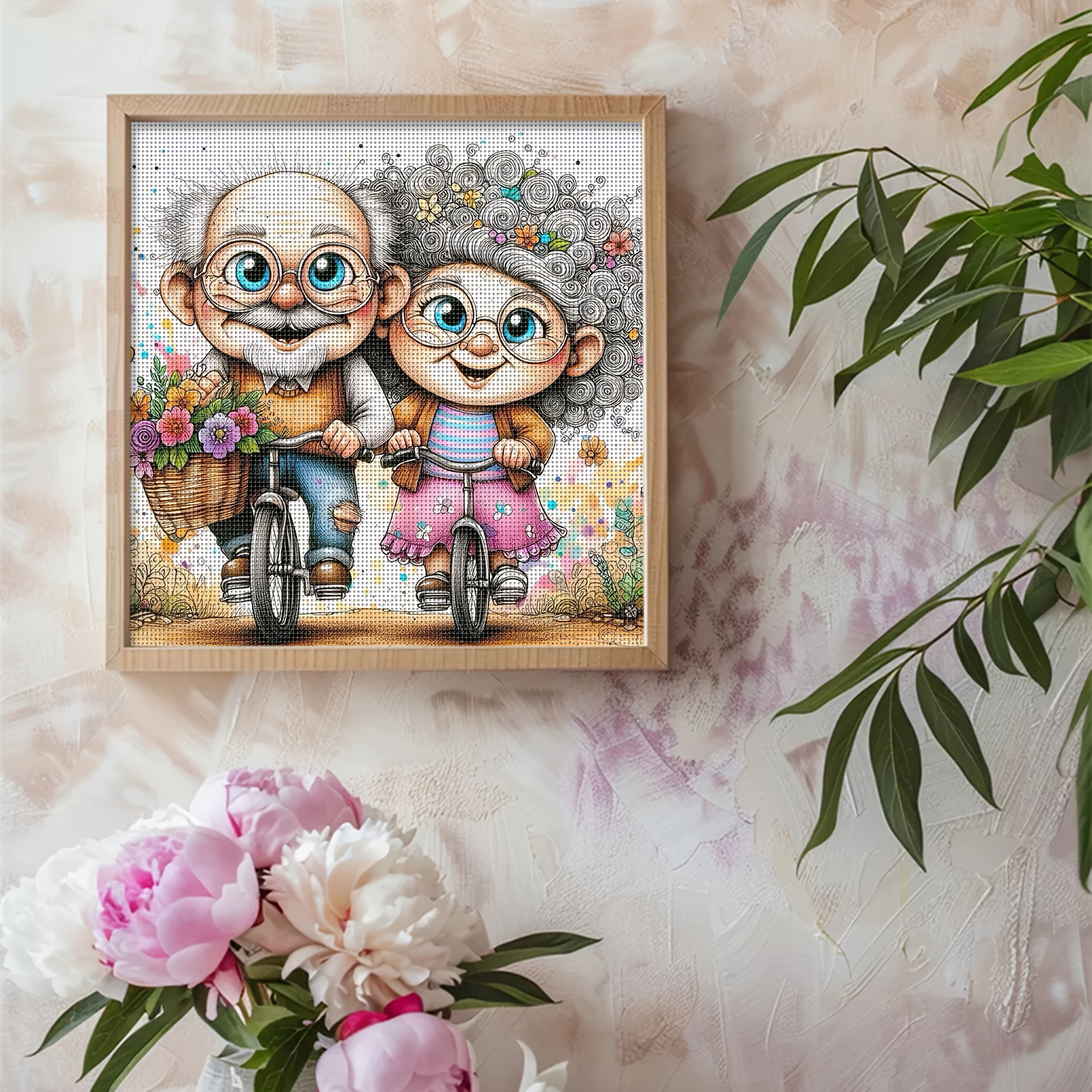 TEMU 1 Set - Fun Elderly Theme Cross Stitch Painting Kit, Diy High-quality Needlework Embroidery, 11ct Cross Stitch Embroidery Painting Decorative