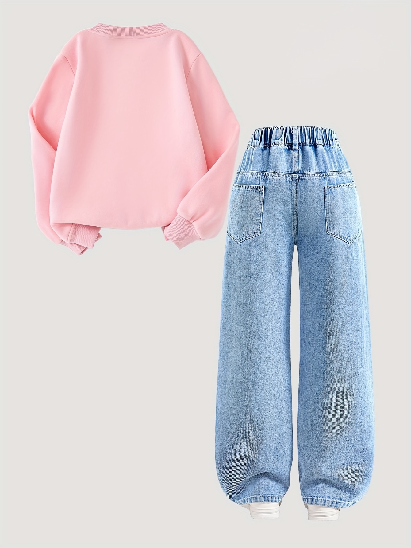 pezzi set: felpa cappuccio jeans stile Temu Italy