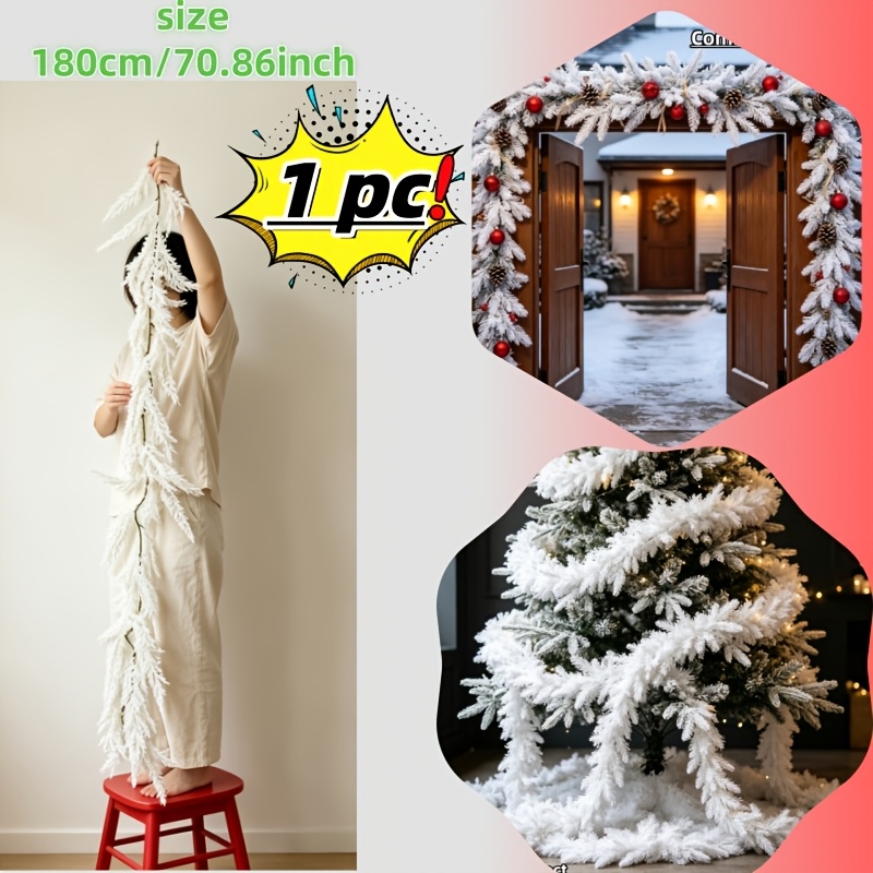 TEMU 1 Ultra-long Artificial Christmas Vine, Featuring High-density Pine Needles With Full, Three-dimensional Foliage. This Decorative Hanging Drape