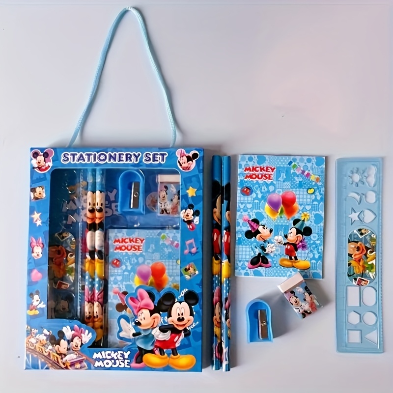 TEMU 6pcs/ Set , Mickey, , Stationery Set Supplies, Holiday Gift For , Stationery Prize Big Box