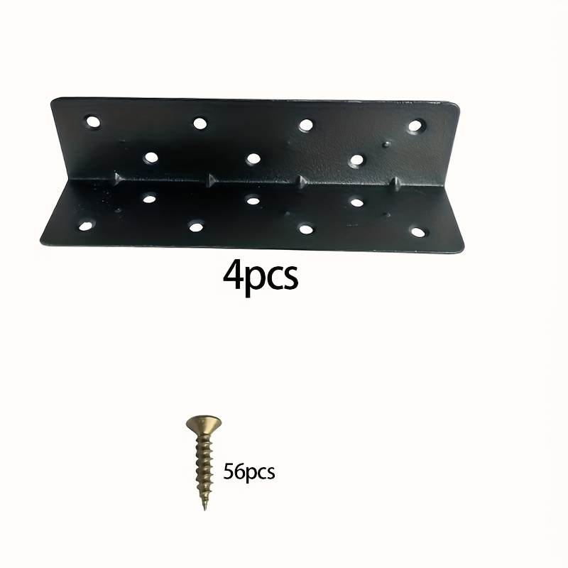 2pcs/4pcs Thickened 90-degree Right Angle Brackets, Black Corner Braces For Bed Fixing, Universal Rv And Kitchen Furniture Connectors, Large Metal Hardware Fittings