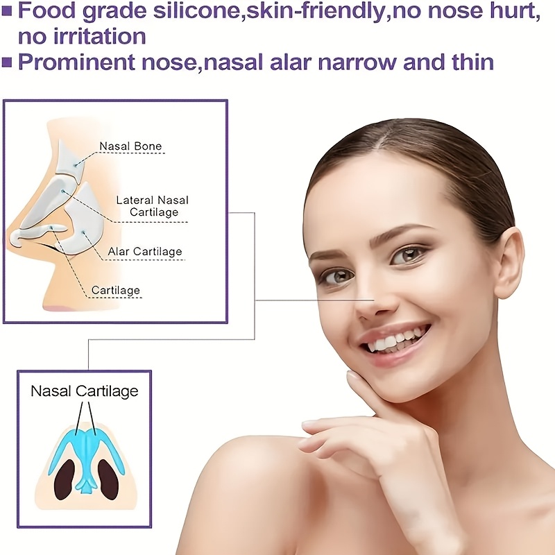 2pcs silicone nose shaper for wide noses hypoallergenic nose   and shrinker clip for women and men beauty nose clip 4