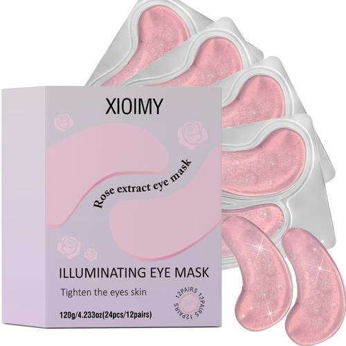 24pcs rose and collagen eye masks moisturizing firming and brightening the skin around barrier making the skin and more elastic bidding farewell to dullness and