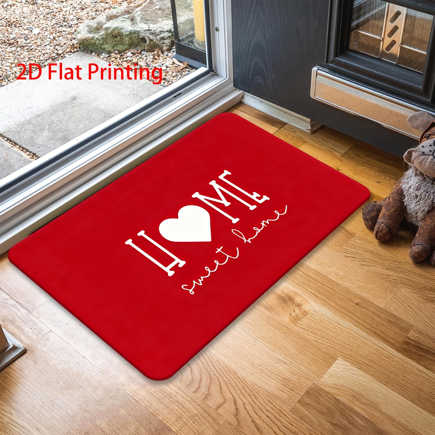 doormat doormat 1pc ultra soft flannel rug suitable for living room non slip machine washable with chinese home character red warm suitable for bedroom kitchen housewarming gift modern minimalist decor for hallway laundry room 2d flat